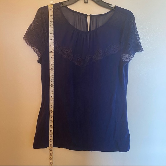 Express - Womens Size: Large | Royal Blue Chiffon and Lace Neck Detail (NWT) - Picture 10 of 11